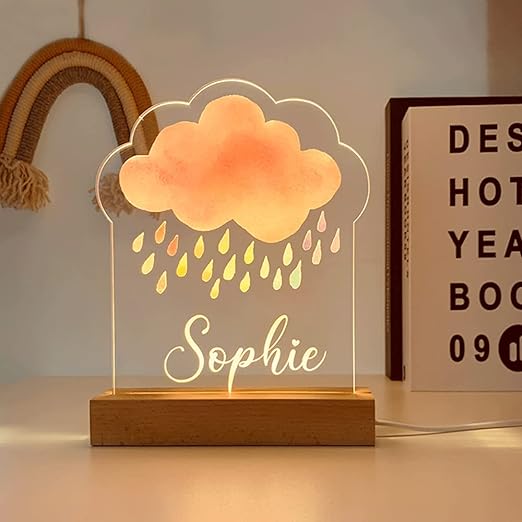 Cute baby night light with customized name