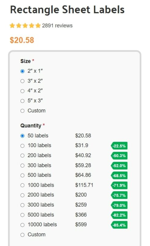 Ordering customs stickers and labels from customany.com is a straightforward process