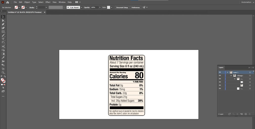 Include nutrition facts in your label