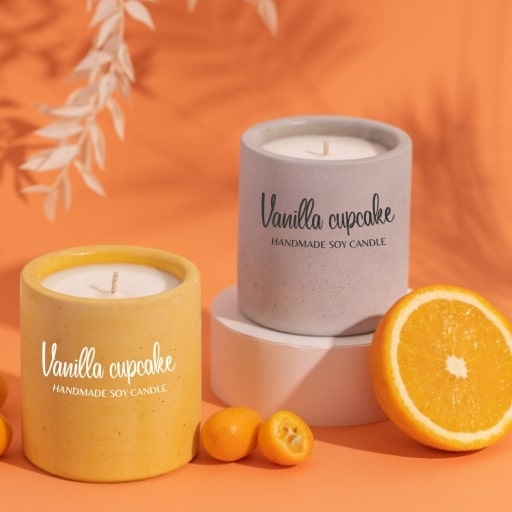 Transfer sticker labels add a tactile touch to your candle