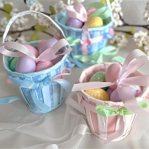Easter Baskets made of Candy Cups 