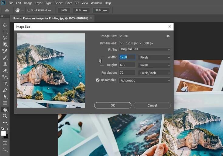How to resize an image for printing using Photoshop