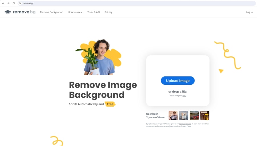 Using remove.bg to remove background from images