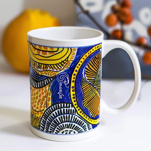 Mugs are among the most common merchdise with artwork