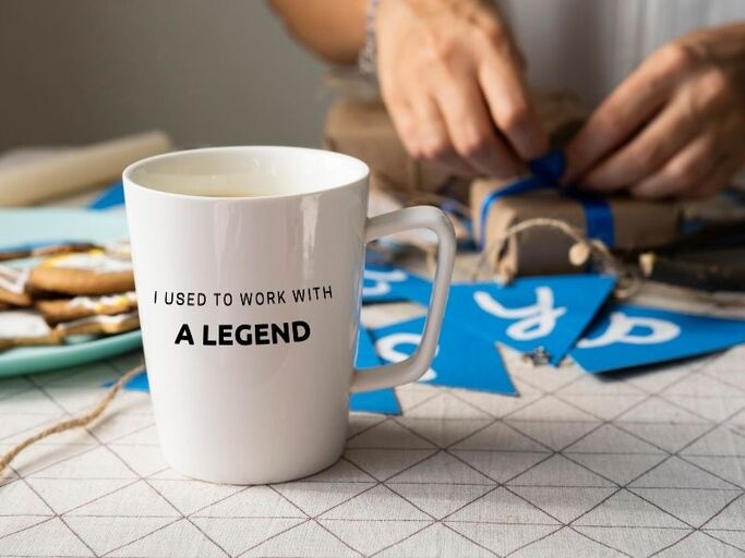Custom mugs using waterproof UV DTF transfer stickers