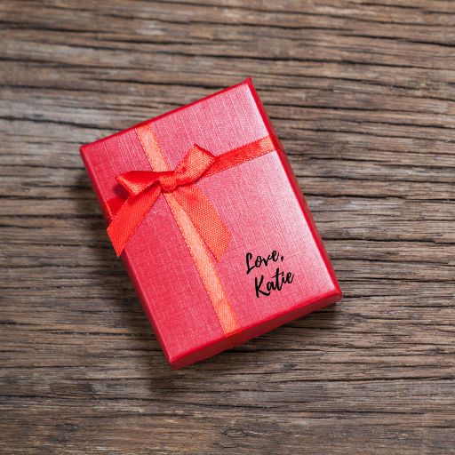 Personalized Gift Box with no-background transfer stickers