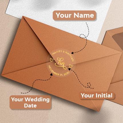 Personalized Real Foil Elegant Wedding Stickers for Envelope Seals 1