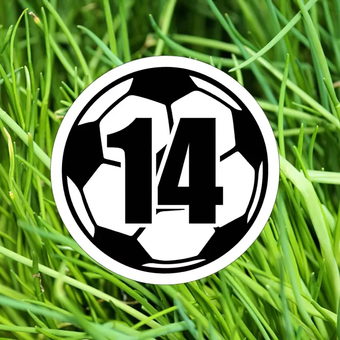 Personalized Soccer Number Sticker 4