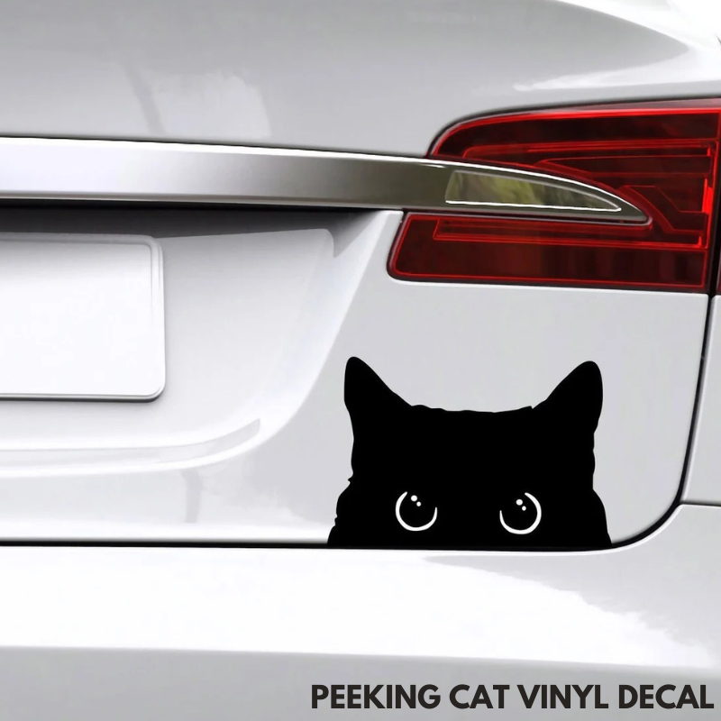 Peeking Cat Vinyl Decal