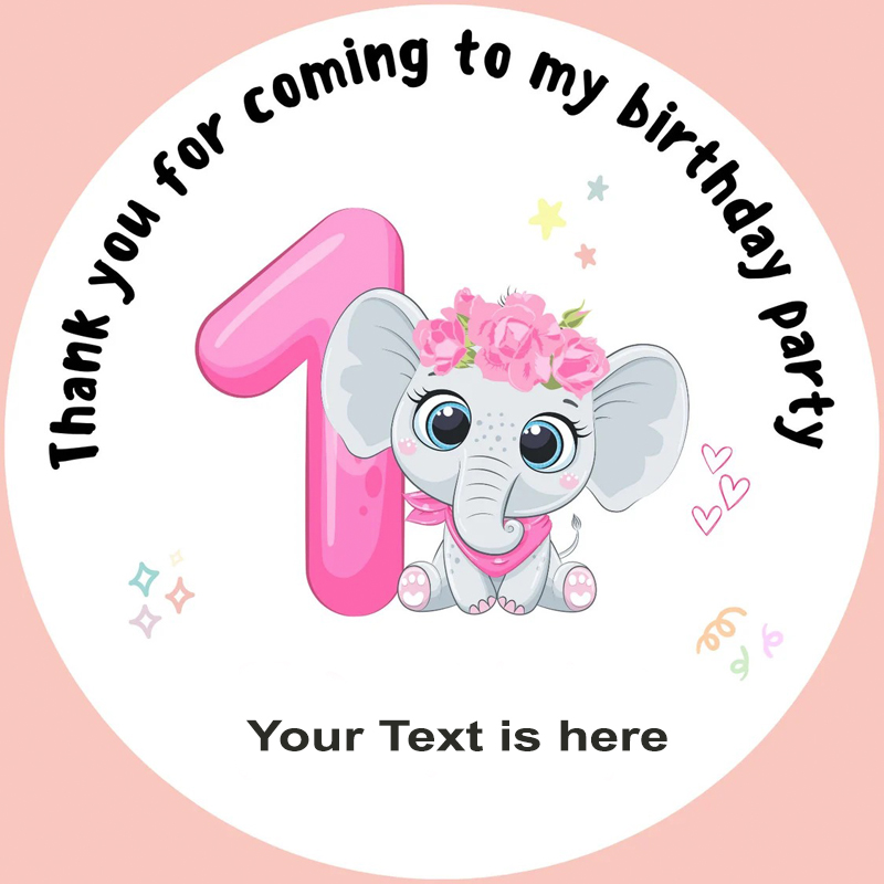 Personalized Birthday Party Circle Stickers