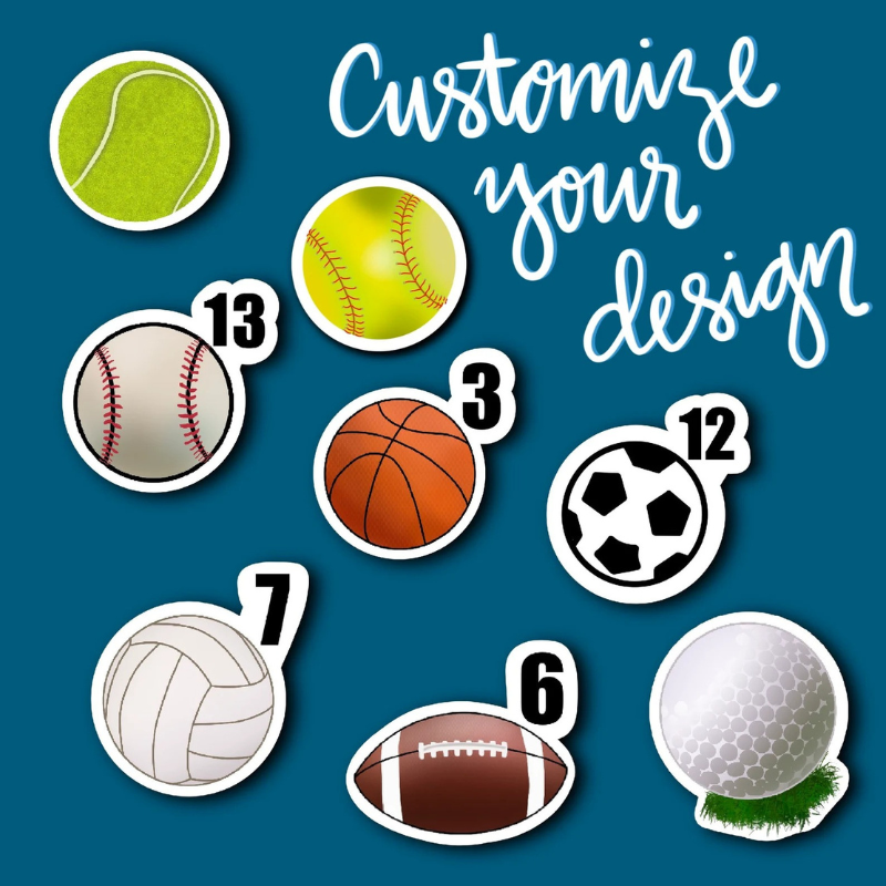 Number Sport Balls Sticker
