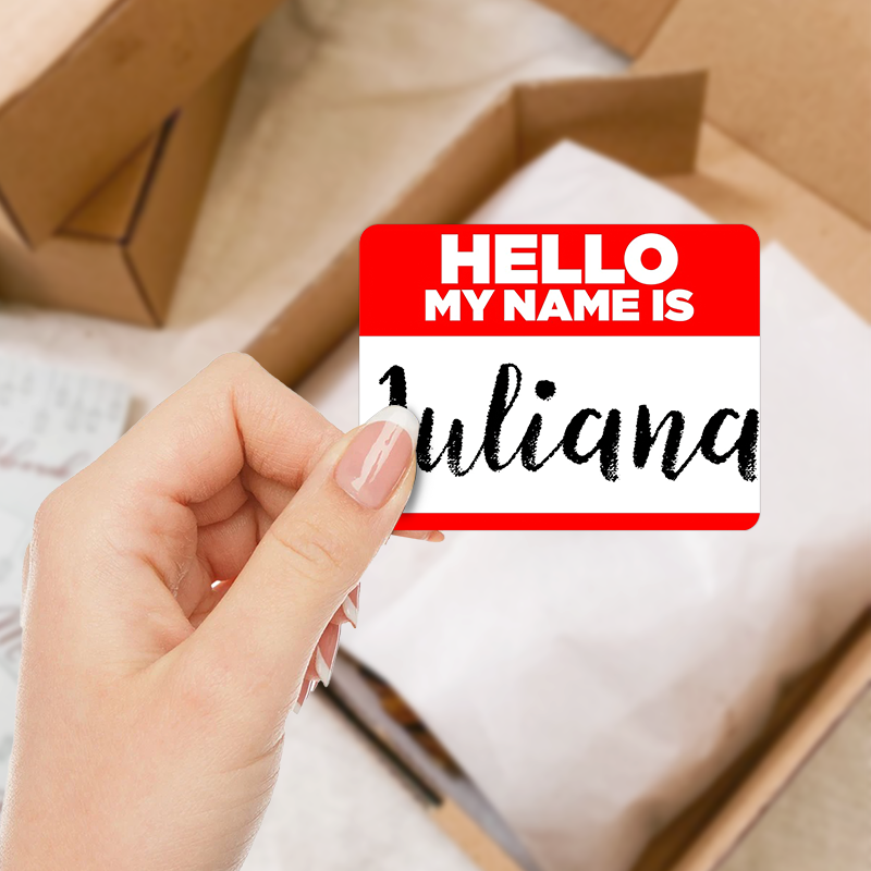 Personalized Name Tag Rounded Corner Stickers