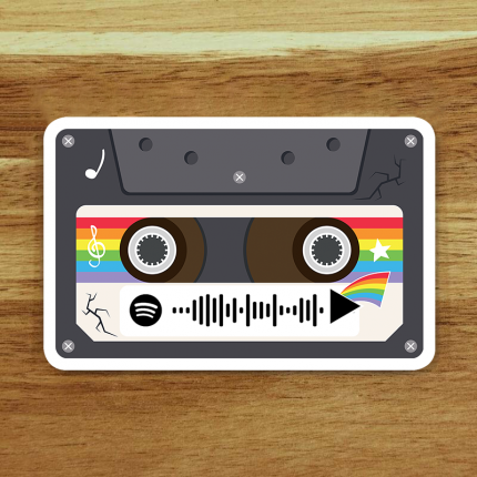 Retro Cassette Tape with Spotify Code Sticker 1