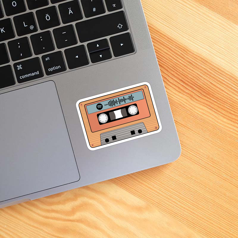 Retro Cassette Tape with Spotify Code Vinyl Sticker 2