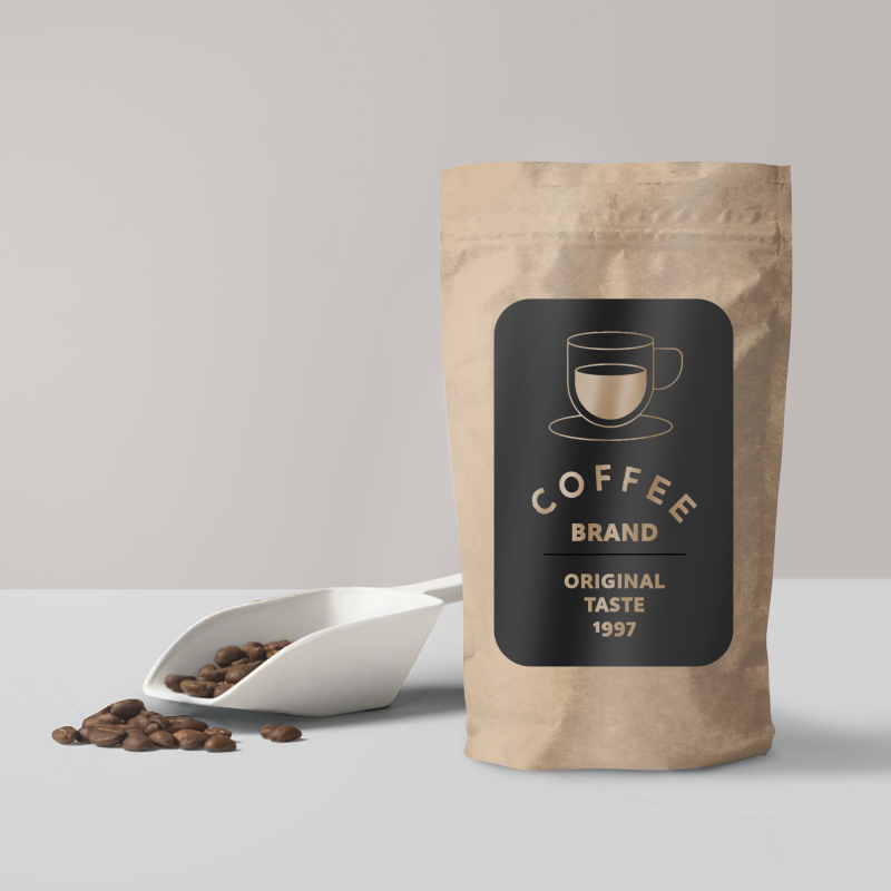 A sincerity coffee brand with Poiret One font on their product label