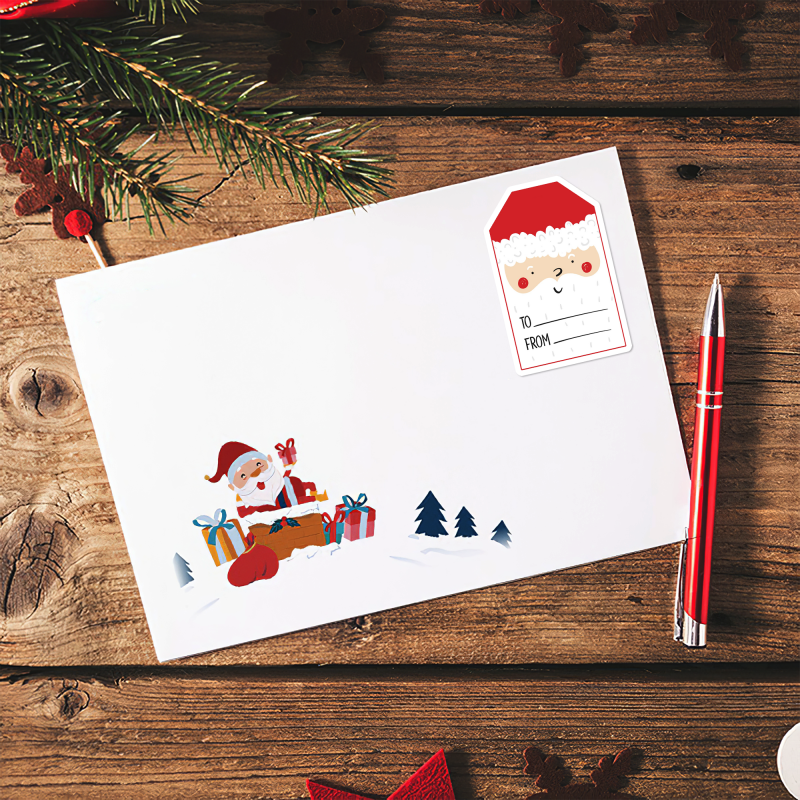 Holiday Stickers for Envelopes, Christmas Sticker Sheet Cute