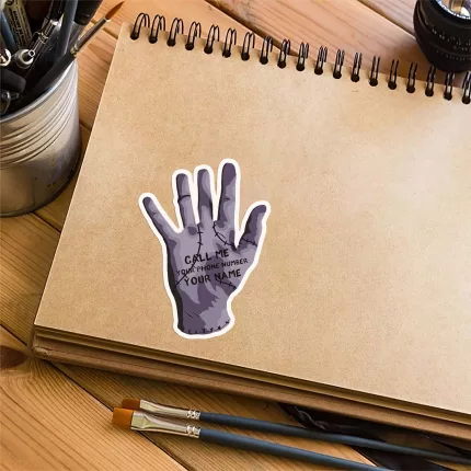 Custom Thing The Hand call me sticker