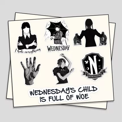 Custom Wednesday Addams Stickers sheet