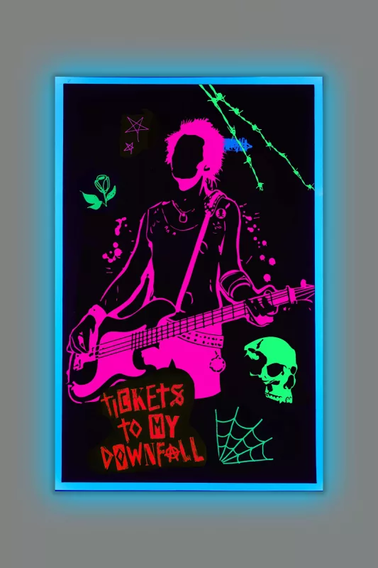 Custom blacklight posters are loved by rock fans