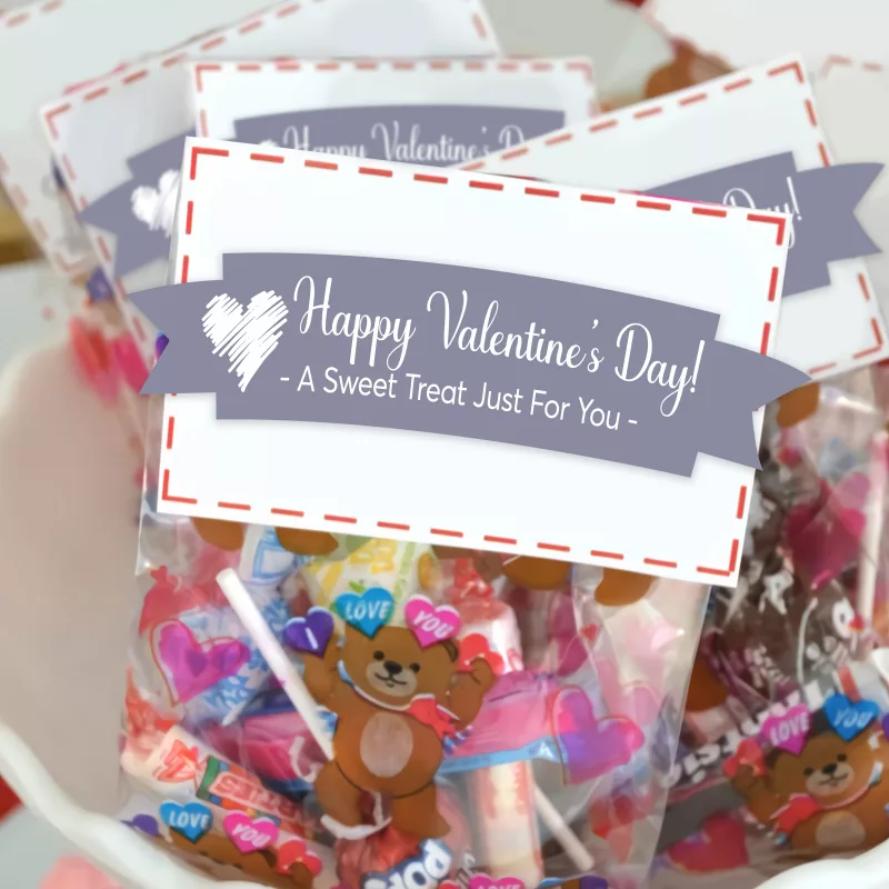 valentines day gift bag, valentine treat for someone sweet treat bag  personalized