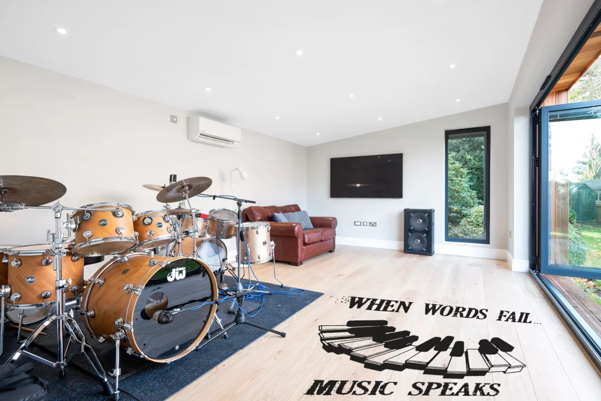 Inspired floor decal for music room decor