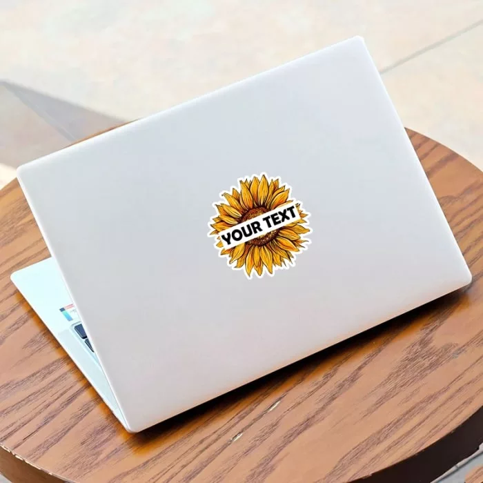 Sunflower die-cut sticker for laptop
