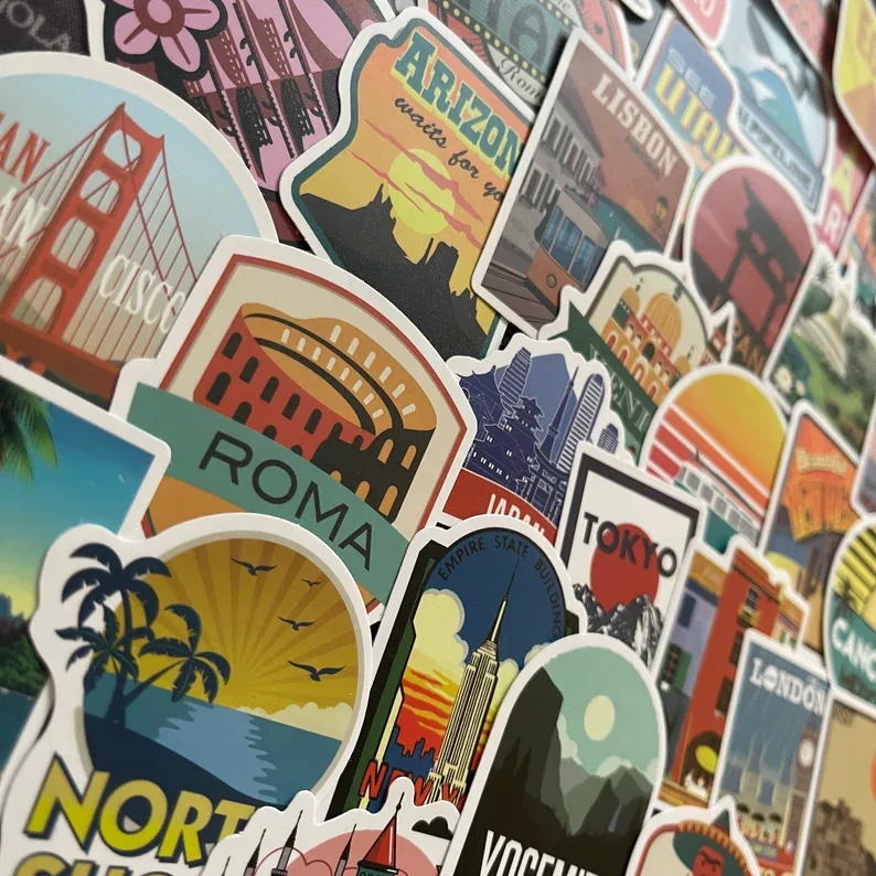 Travel city stickers