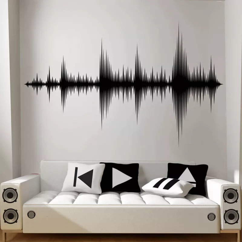 Wall music stickers and decals complete a creative music room decor