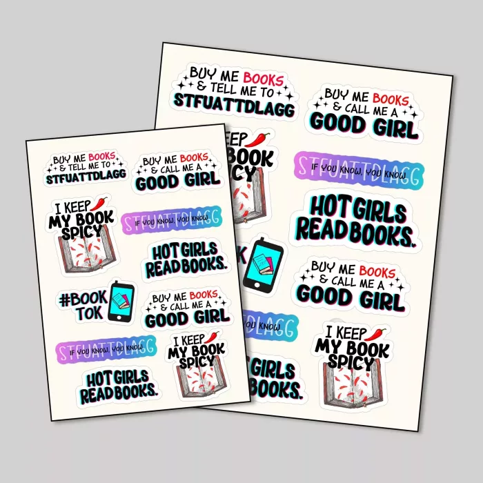 BookTok Sticker Sheet for Spicy Girls