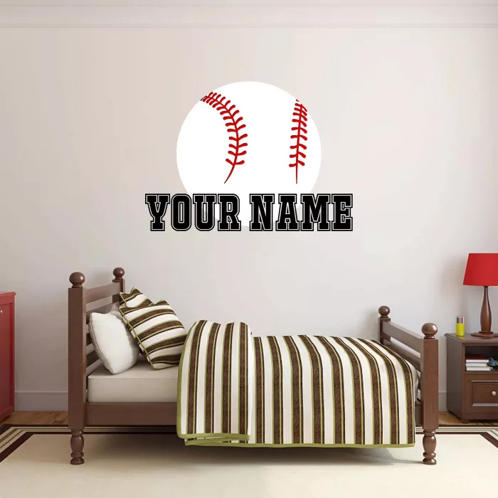 Custom Name Baseball Wall Decal for Kids 3