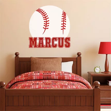 Custom Name Baseball Wall Decal for Kids