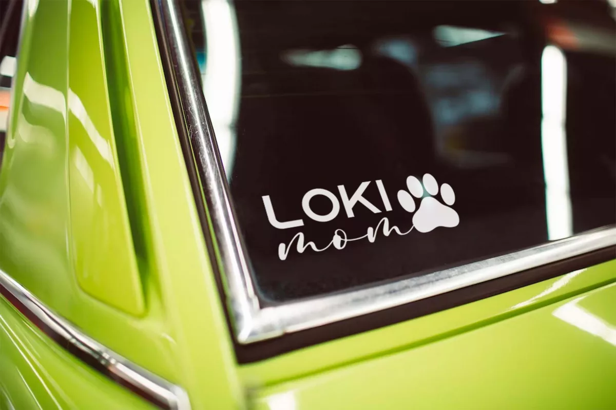 Customized dog's name stickers for car