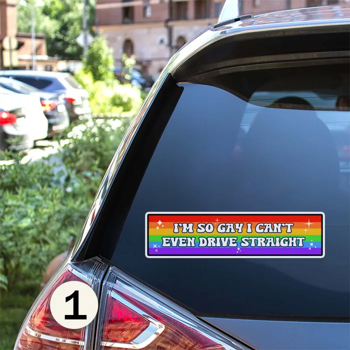 I'm So Gay I Can't Even Drive Straight Funny Bumper Sticker