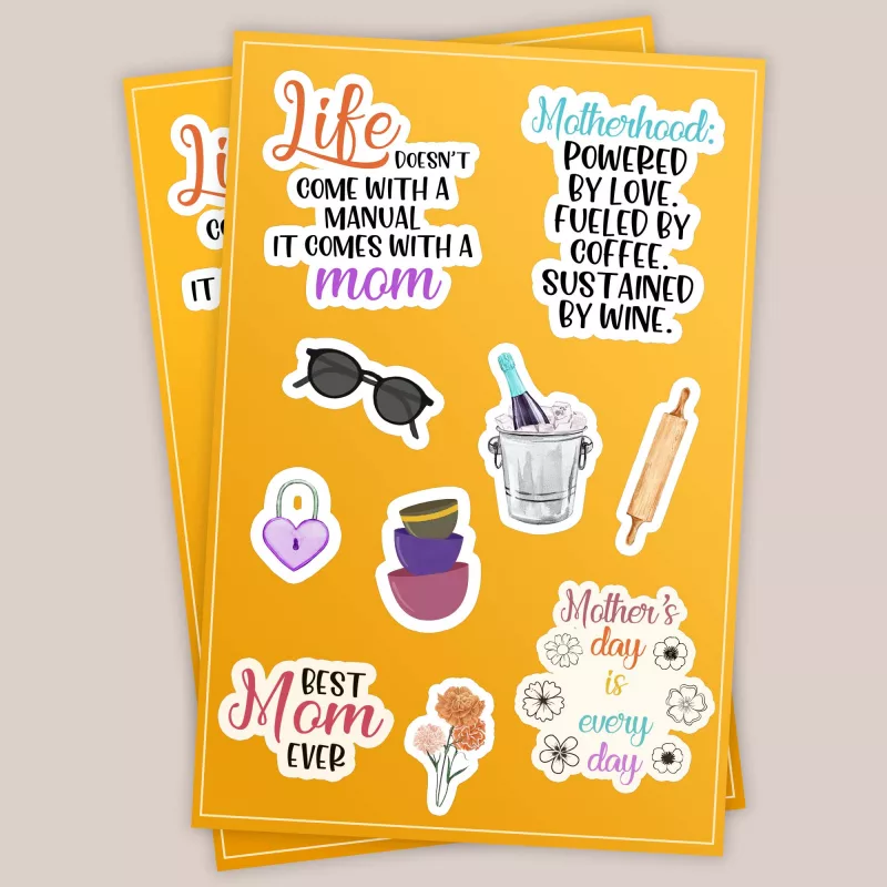 Mom Life sticker sheet to celebrate Mother's Day