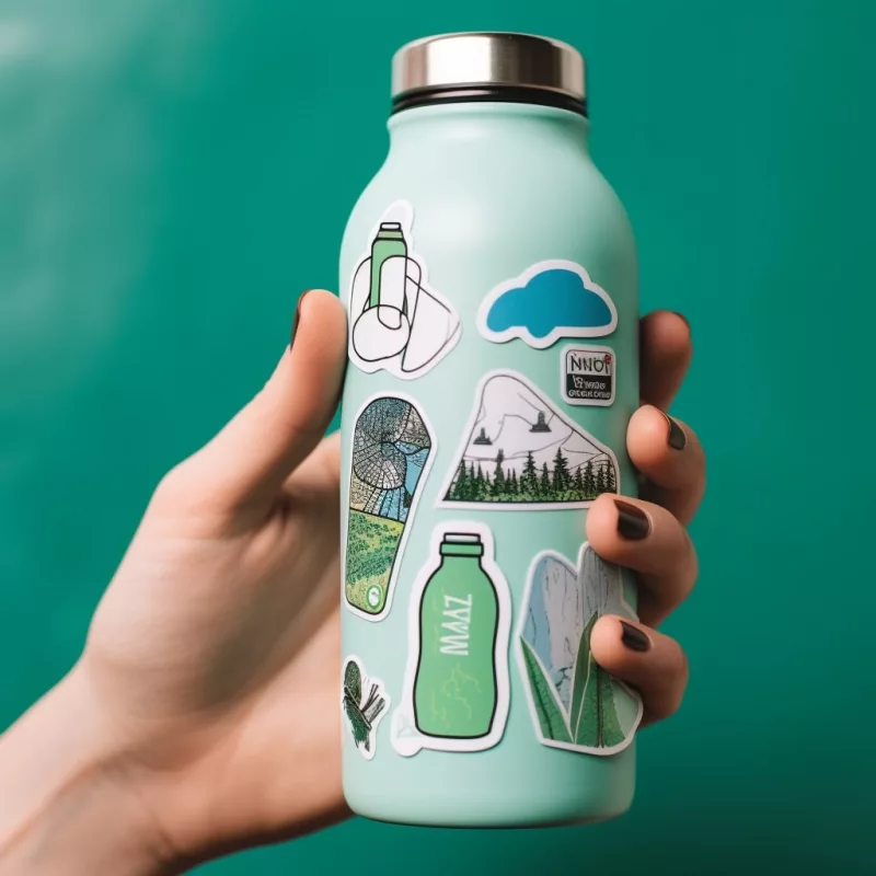 Put multiple stickers with the same aesthetic theme around your water bottle