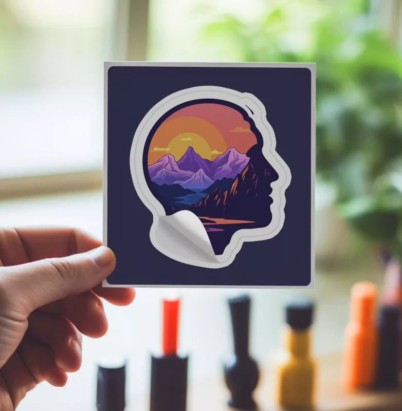 A kiss-cut sticker comes with an extra space around the die cut design