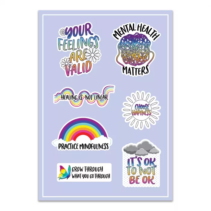 Mental health stickers sheet for mindfulness practice everyday 2