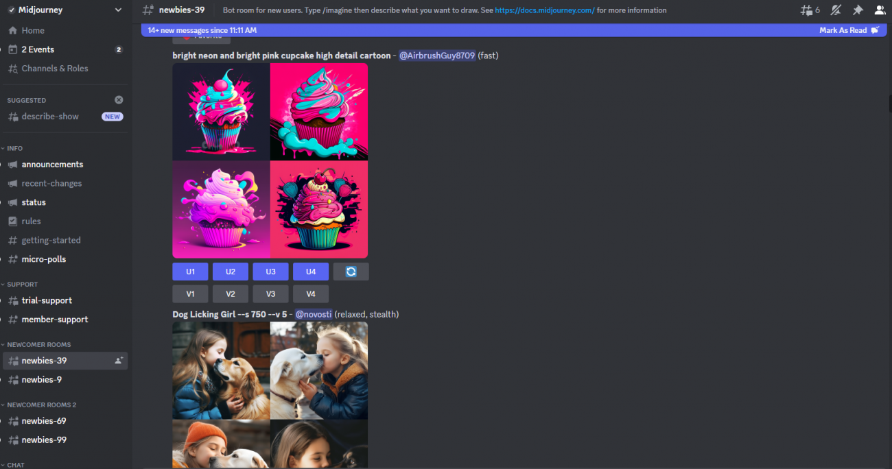 MidJourney is used via Discord with a user-friendly interface