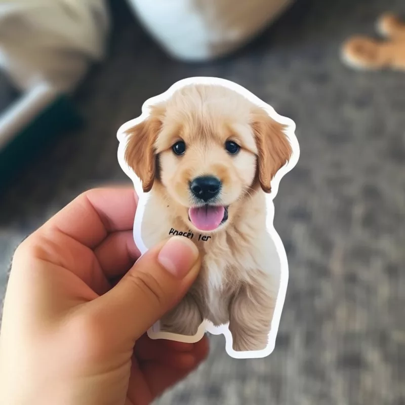 A CustomAny's product pet photo sticker printed from a raster file
