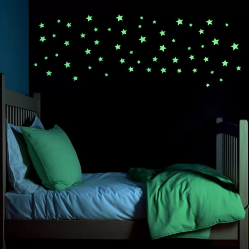 Star glow in the dark stickers are commonly used for decorating kids bedroom