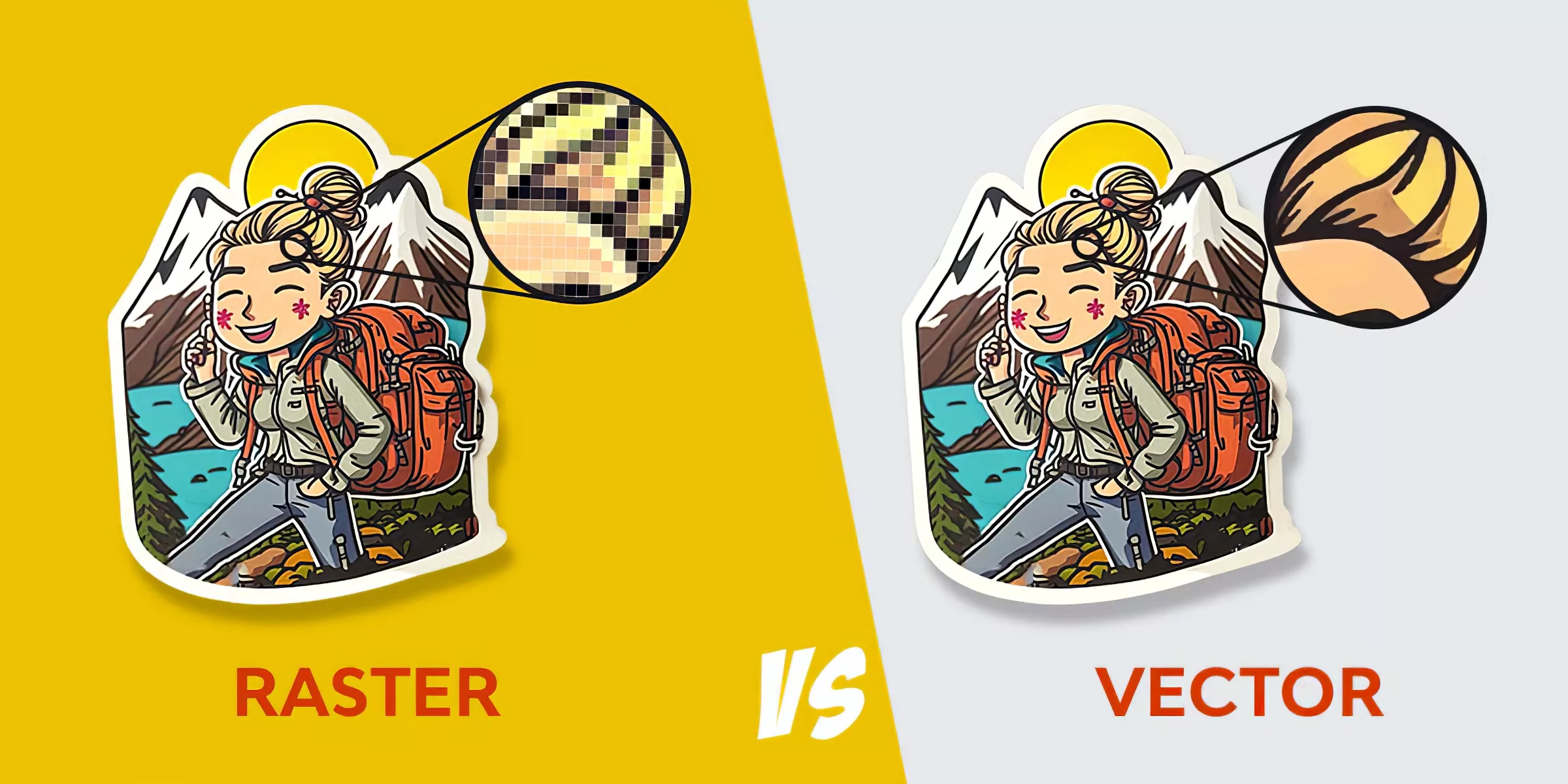 Vector Art vs Raster Art in Sticker and Label Printing Showdown