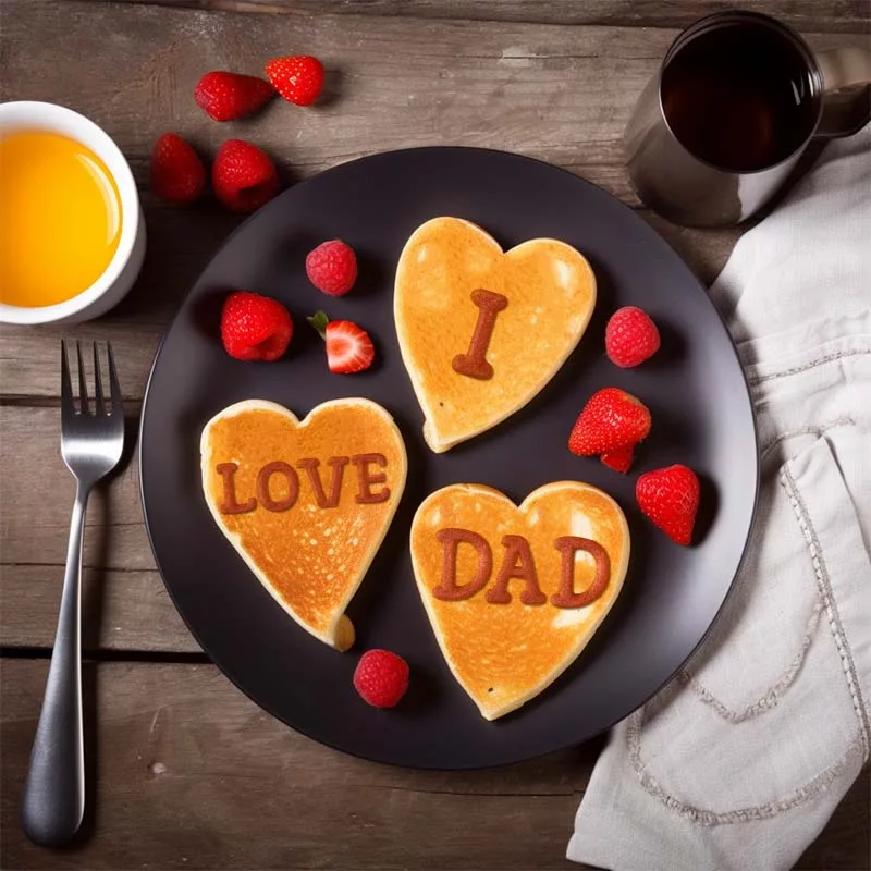 Host a brunch party with pancakes for Dad