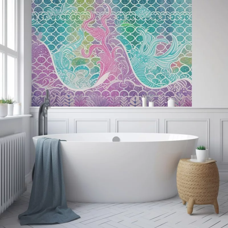 Large size custom mermaid posters can instantly transform the bathroom into a mesmerizing underwater world