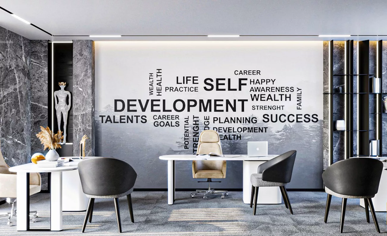 Putting company's values and the mission statement on wall decals for office