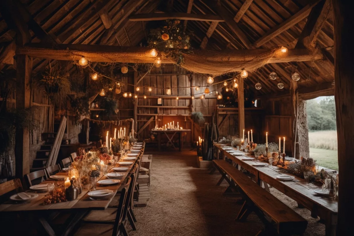 Rustic venue for fall wedding