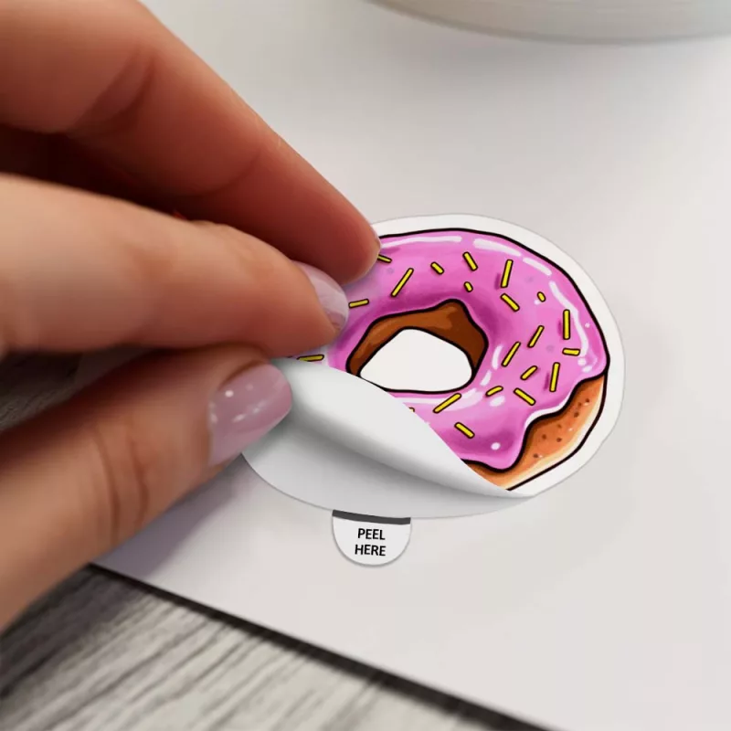 Stickers with easy peeling tab