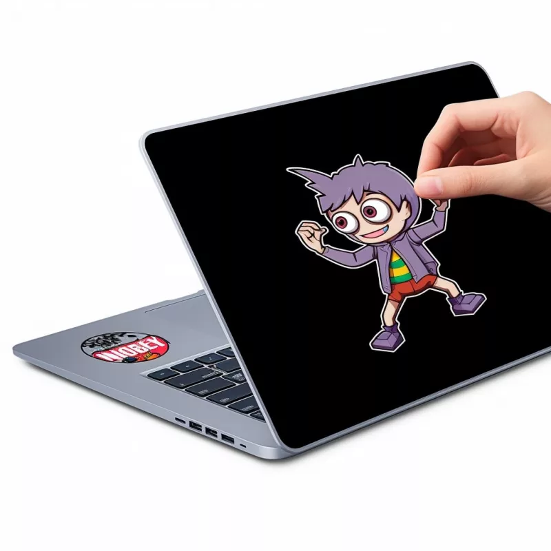Applying Stickers on a laptop