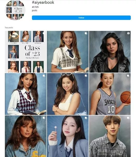 AI yearbook on Instagram