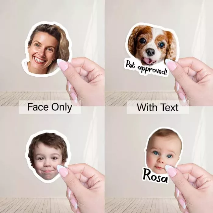Custom face stickers are great to add personal touch to your package