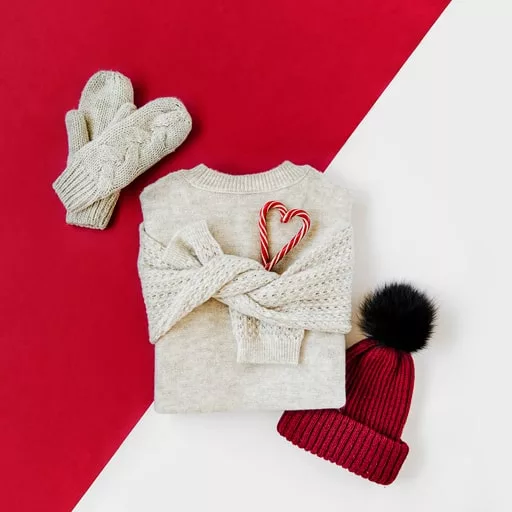 Fuzzy socks, wool gloves, hat or scarf is a coxy combination for Christmas care package